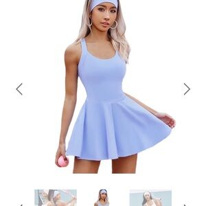 Strappy back- Stylish Light Blue TENNIS dress w/ built ins